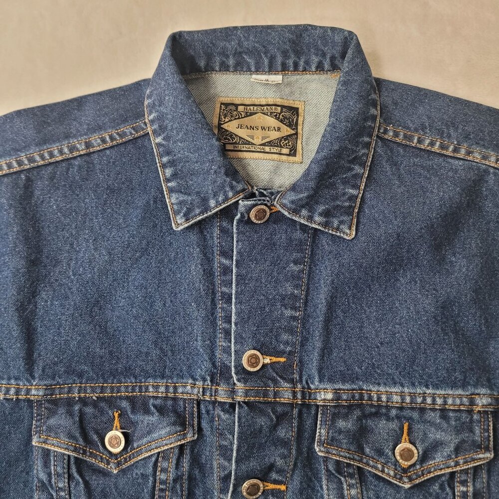 Haleman Sweet Home Blue Chicago Men's Denim Jacket Size M - Picture 4 of 11